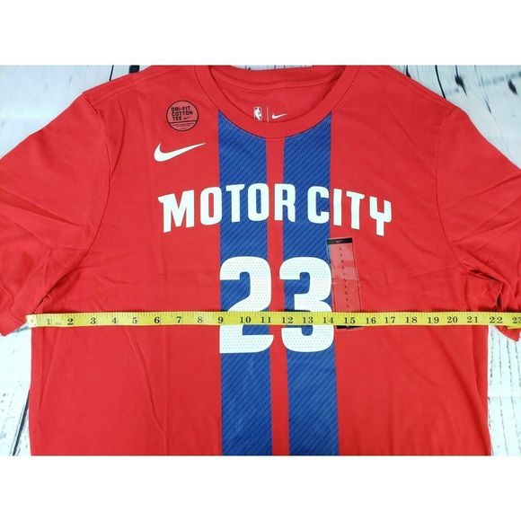 Nike BV8759-657 Men's Sz Large Red NBA Motor City #23 Blake Griffin Bball Shirt - Picture 6 of 6